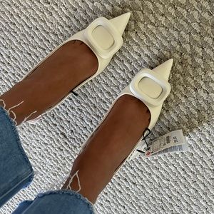 White slingback heels from Zara